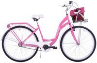 (K4) Rower miejski damski Kozbike 28 różowy 3 biegi