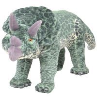 Pluszowy triceratops, stojący, zielony, XXL