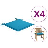 Poduszki na krzesła ogrodowe, 4 szt., niebieskie, 50x50x4 cm