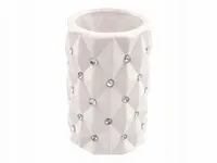 Wazon ceramiczny biały cyrkonie kryształy glamour BC