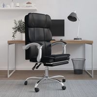 Rozkładany fotel biurowy, czarny, sztuczna skóra Lumarko!