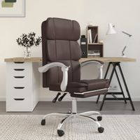 Rozkładany fotel biurowy, brązowy, sztuczna skóra Lumarko!