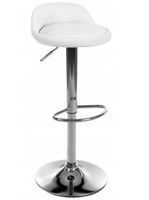 Hoker krzesło obrotowe Bari biały chromowany Kuchnia Salon stołek