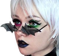 Okulary Bezramkowe Punk Retro Batman Nietoperz
