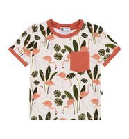 T-shirt z kieszonką Flamingi 116/122
