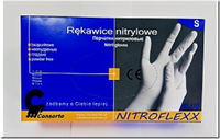 Rękawice jednorazowe nitrylowo-vinylowe w kolorze niebieskim bezpudrowe NITROFLEXX 9-L
