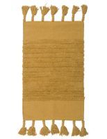 Dywanik Łazienkowy Bawełniany z Frędzlami Żółty 50 x 80 cm