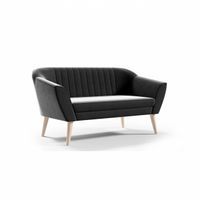 Skandynawska sofa z ozdobnym oparciem Eli 2 R100/ czarna