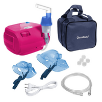 Inhalator nebulizator dla dzieci i dorosłych OMNIBUS BR-CN116 Różowy