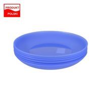 Komplet 6 talerzy okrągłych 18 cm Weekend niebieski bez BPA
