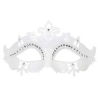 Maska karnawałowa "Wenecka z kryształkami", biała, Widmann