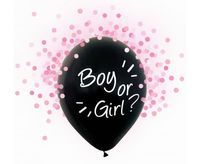 Balony boy or girl różowe konfetti dziewczynka, 30 cm 4 szt.