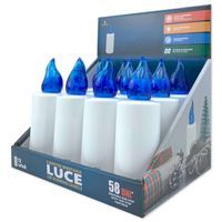 Wkłady do zniczy LED Grande Luce 12 sztuk niebieskie