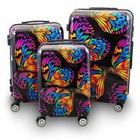 17314 Set walizek BUTTERFLY zestaw 3 szt poliwęglan XL L M set