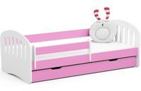 Łóżko dziecięce 180x80 PLAY ze stelażem i materacem różowe