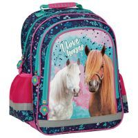 Plecak szkolny dwukomorowy Derform I love horses konie