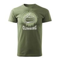 Koszulka z górami w góry wspinaczka climbing karabińczyk męska khaki REGULAR XXL