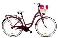 Damski rower miejski Goetze Style 28 + kosz / Dark violet