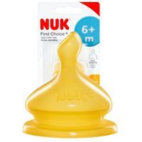 NUK FC+ Smoczek do butelki lateksowy 6m+ rozmiar L do kaszek 2 szt.