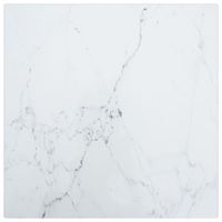 Blat stołu, biały, 30x30 cm, 6 mm, szkło ze wzorem marmuru