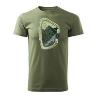 Koszulka z górami w góry karabińczyk trekkingowa męska khaki REGULAR XXL