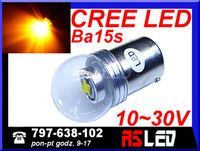żarówka LED P21W ba15s Cree X-PE 12v 24v pomarańczowa kierunki Jakość