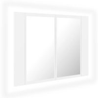 Szafka łazienkowa z lustrem i LED, biała, 60x12x45 cm