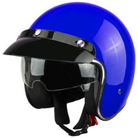 Kask na skuter motocyklowy otwarty z daszkiem BB 588 -przyciemniona blenda L niebieski