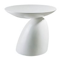 Designerski stolik Fungo do pokoju okrągły stół biały