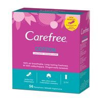 Carefree Cotton Unscented, Wkładki Higieniczne 56 Szt.