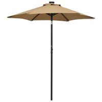 Emaga Parasol z lampkami LED, kolor taupe, 200x211 cm, aluminium