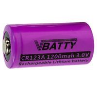 1x bateria akumulatorek CR 123 a 3v 1200 mAh RCR 16340 Lithium CR17345
