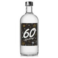 Etykieta na butelkę "60 urodziny", czarny, 85x120 mm, 5 szt