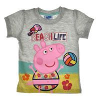 T-shirt dziecięcy Świnka Peppa na plaży Szara 116