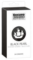 24 Czarne Prezerwatywy Kropkowane - Secura Dark Desire Black Pearl