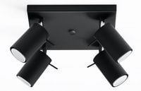 Plafon RING 4 Czarny sufit sufitowa lampa spot punkt