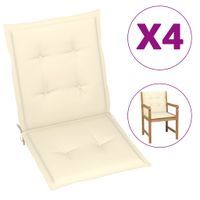 Poduszki na krzesła ogrodowe, 4 szt., kremowe, 100x50x4 cm