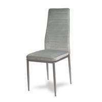 Krzesło nowoczesne tapicerowane welurowe na metalowych szarych nogach do salonu kuchni szare 704V-TH-GG