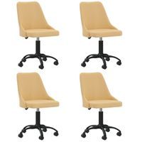 Lumarko Obrotowe krzesła stołowe, 4 szt., żółte, obite tkaniną