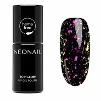 NEONAIL 9902-7 Top hybrydowy 7,2 ml - Top Glow Rose Aurora Flakes