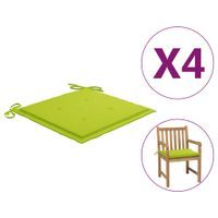 Poduszki na krzesła ogrodowe, 4 szt., jasnozielone, 50x50x4 cm