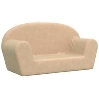 2-os. sofa dla dzieci, kremowa, miękki plusz