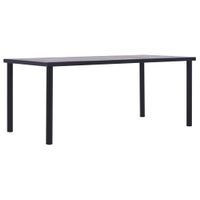 Stół jadalniany, czarny i betonowy szary, 200x100x75 cm, MDF