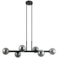Modernistyczna LAMPA wisząca OLBIA PND-38679-6-BK+SG Italux szklany ZWIS kule balls do jadalni czarny