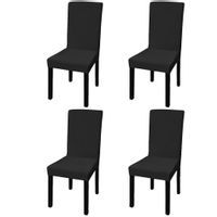 Elastyczne pokrowce na krzesła, 4 szt., czarne