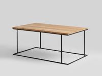 Stół drewniany kawowy WALT SOLID WOOD 100x60 - dąb, czarny, loftowy