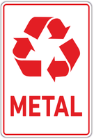 METAL  - Naklejka na kosz segregacja śmieci odpadów 30 cm