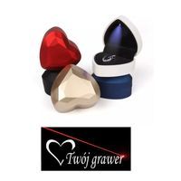 Eleganckie pudełko na pierścionek zaręczynowy serce podświetlane LED + GRAWER, różne kolory
