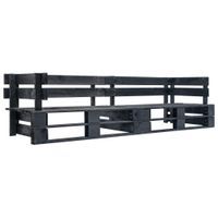 2-osobowa sofa ogrodowa z palet, czarna, drewno Lumarko!