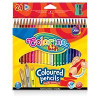 Kredki ołówkowe trójkątne 24 szt + temperówka Colorino